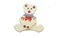 Bear Patch Applique White with Bowtie 4.25 x 4.50
