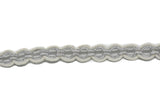 Gimp Trim White Silver Metallic 1/2"