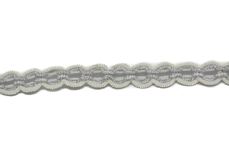 Gimp Trim White Silver Metallic 1/2"