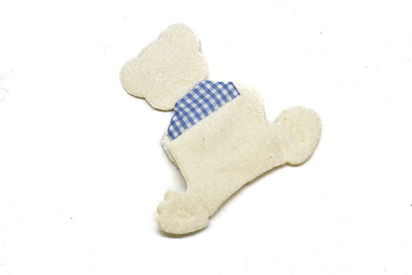 Bear Patch Applique White with Bowtie 4.25 x 4.50