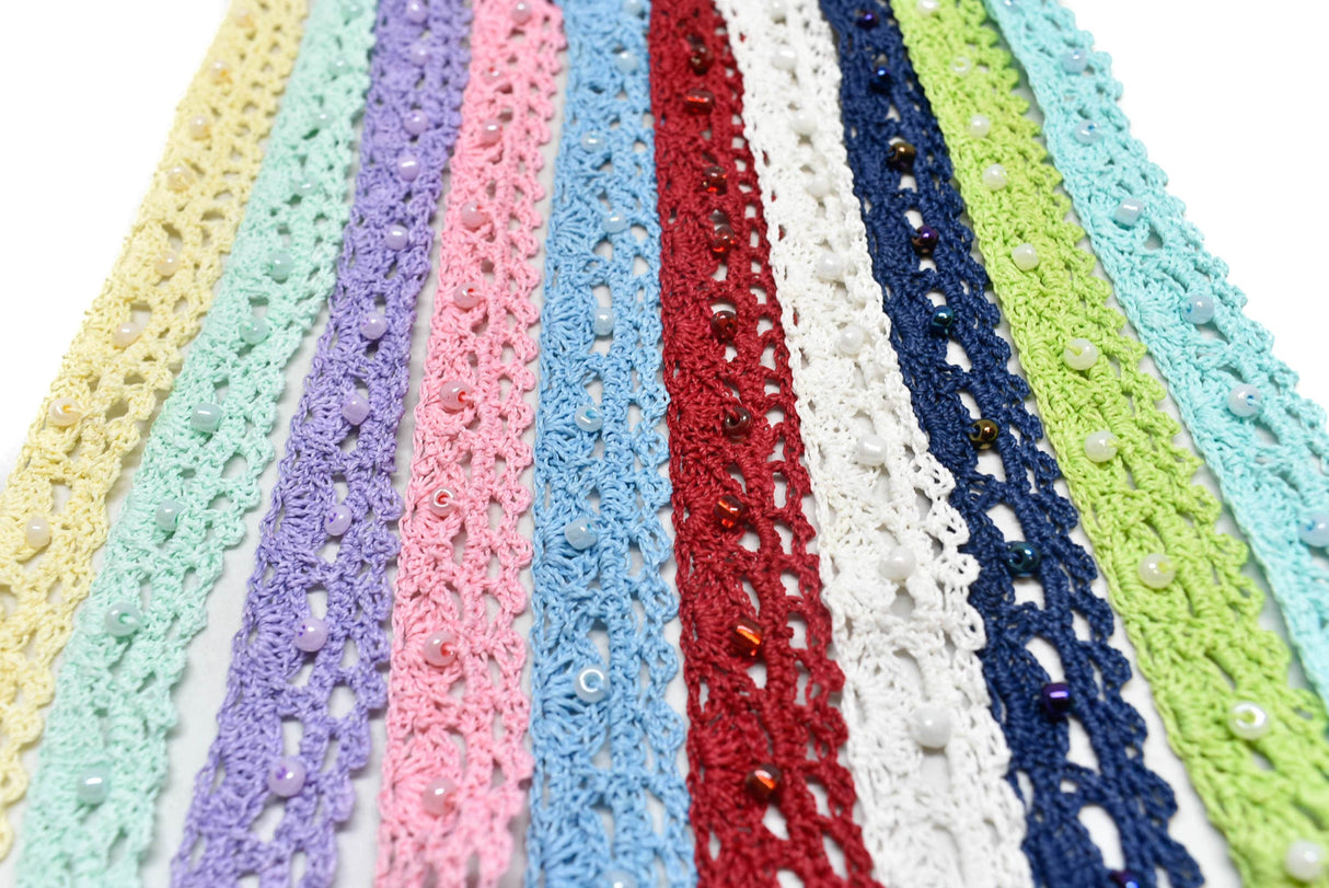 Crochet Beaded Trim 0.625 in