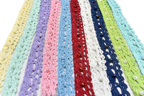 Crochet Beaded Trim 0.625 in