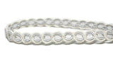Gimp Trim White Silver Metallic 1/2"
