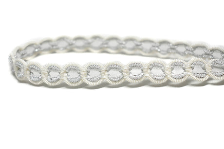 Gimp Trim White Silver Metallic 1/2"