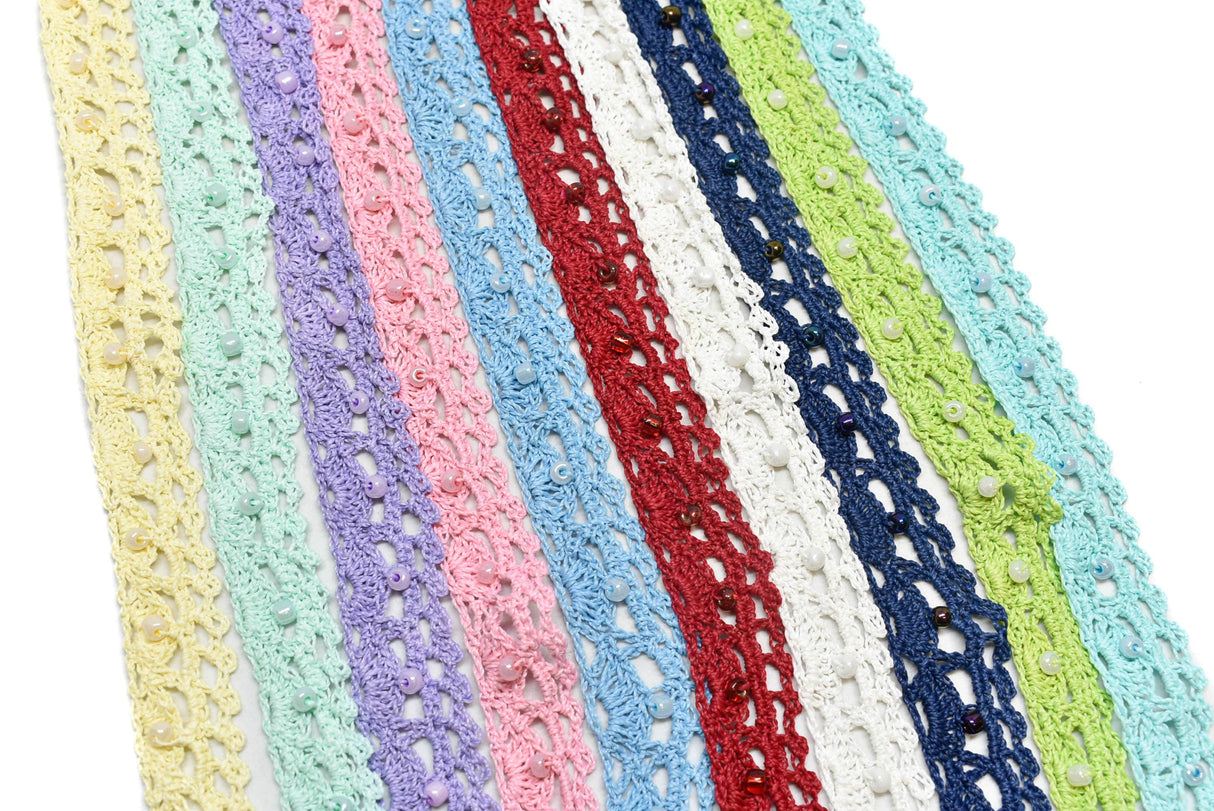 Crochet Beaded Trim 0.625 in