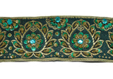 Embroidered Jacquard Trim with Sequins