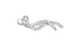 Rhinestone Brooch Overlapping Silver 2.25 x 0.75