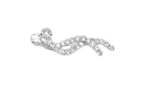 Rhinestone Brooch Overlapping Silver 2.25 x 0.75