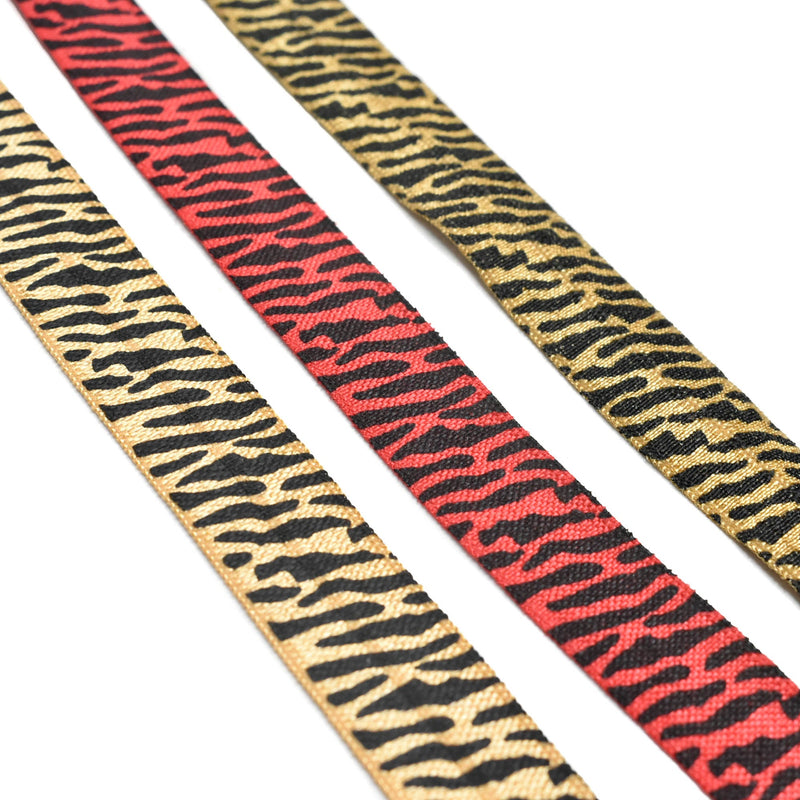 Fold-Over Elastic Tiger Print 0.63"