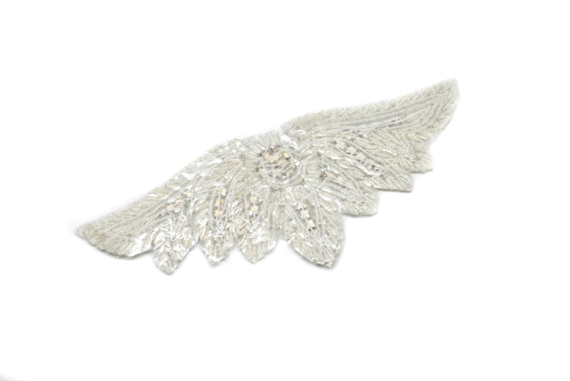 Beaded Rhinestone Angel Wing Applique
