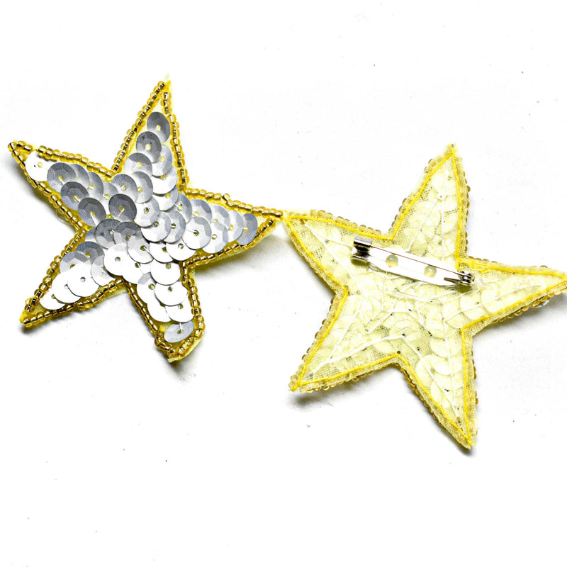 Sequins Beaded Star Patch Pin