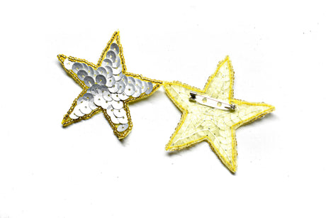Sequins Beaded Star Patch Pin