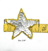 Sequins Beaded Star Patch Pin