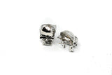 Skull Pin Brooch Metal Black 0.50 x 1