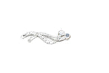 Rhinestone Brooch Overlapping Silver 2.25 x 0.75