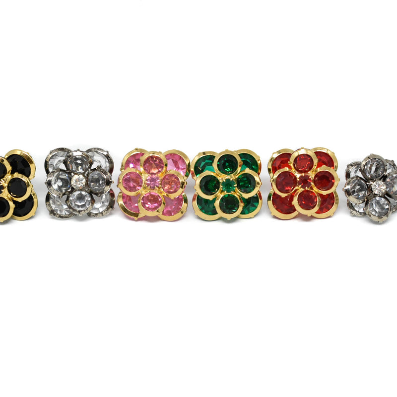 Crystal Flower Buttons