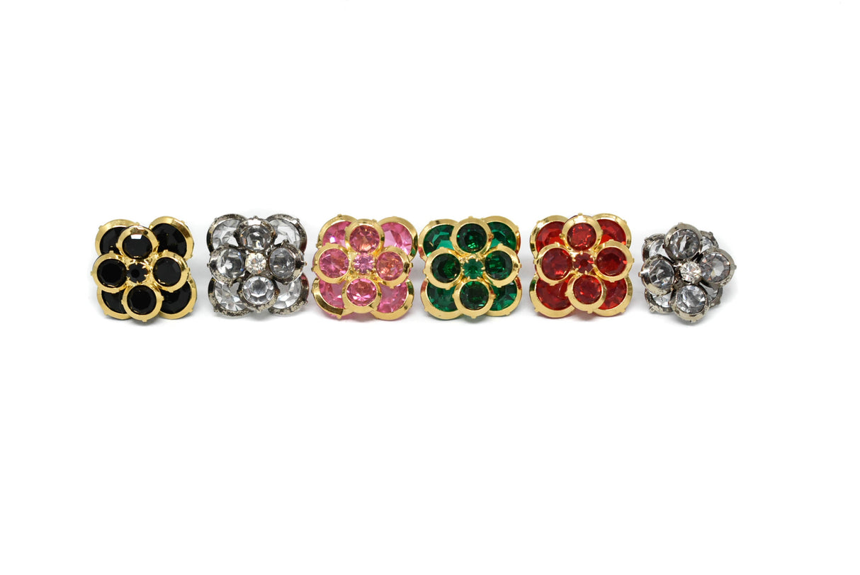 Crystal Flower Buttons