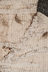 KAI 209 Polyester Fabric - Cream Rug With Subtle Bronze Abstract Design, Machine Made, Cotton Backing (3 Sizes)