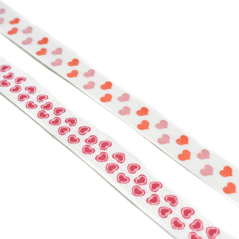 Fold-Over Elastic Heart Print 0.63"