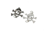 Rhinestone Pirate Skull Connector Charm 2.75"