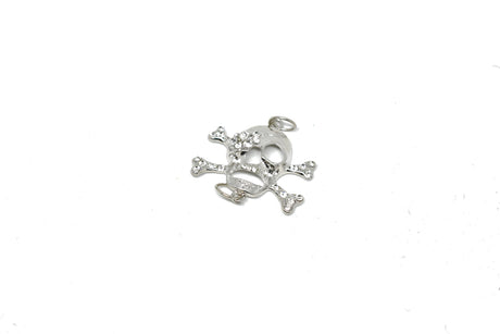 Rhinestone Pirate Skull Connector Charm 2.75"