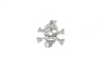 Rhinestone Pirate Skull Connector Charm 2.75"