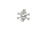 Rhinestone Pirate Skull Connector Charm 2.75"