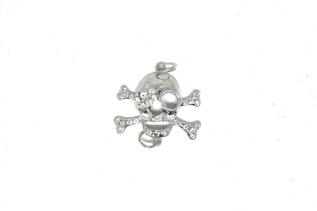 Rhinestone Pirate Skull Connector Charm 2.75"