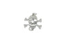 Rhinestone Pirate Skull Connector Charm 2.75"