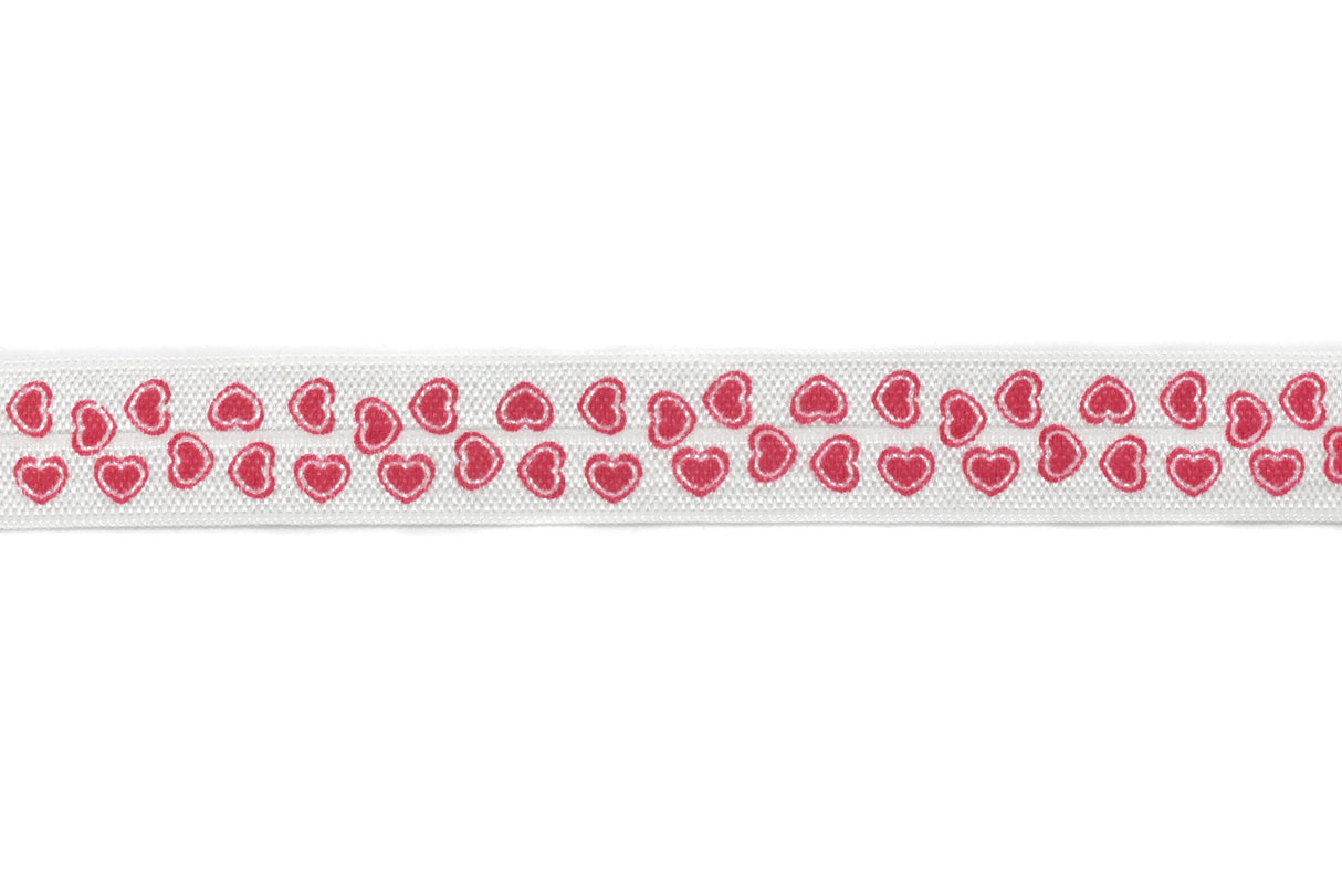Fold-Over Elastic Heart Print 0.63"