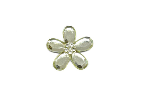 Flower Rhinestone Brooch Fuchsia Pink 1.50"