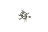 Rhinestone Pirate Skull Connector Charm 2.75"