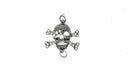 Rhinestone Pirate Skull Connector Charm 2.75"