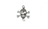 Rhinestone Pirate Skull Connector Charm 2.75"