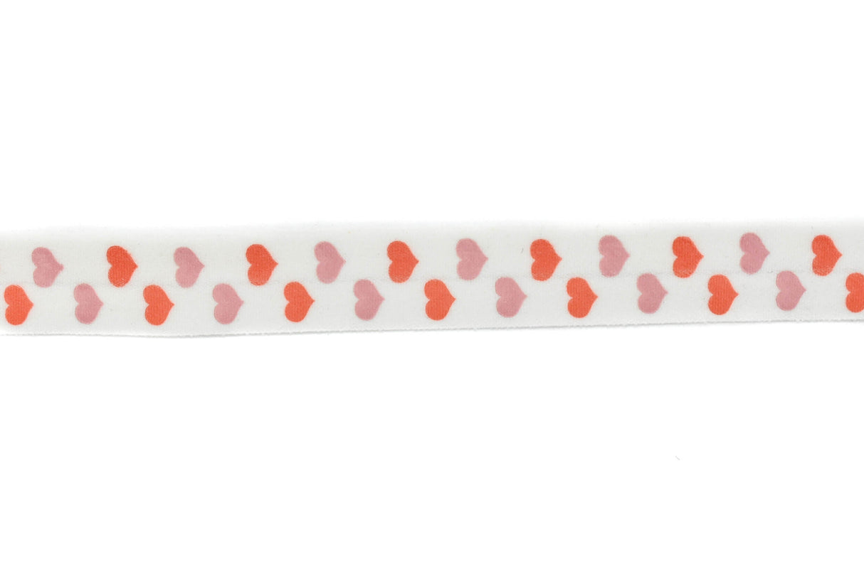 Fold-Over Elastic Heart Print 0.63"