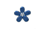 Flower Rhinestone Brooch Fuchsia Pink 1.50"