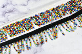 Beaded Fringe Trim Multi-Color Dangling