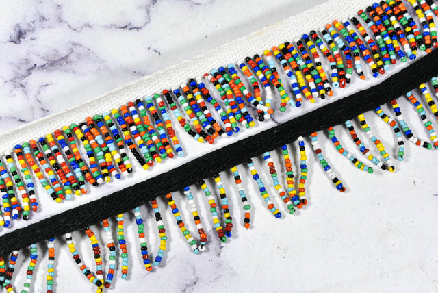 Beaded Fringe Trim Multi-Color Dangling