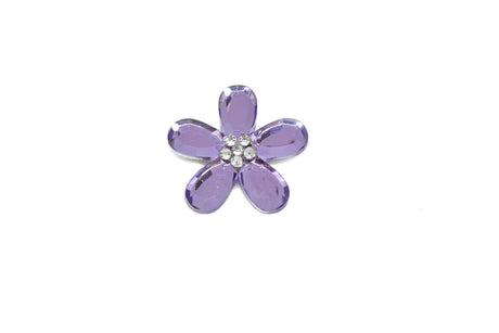Flower Rhinestone Brooch Fuchsia Pink 1.50"