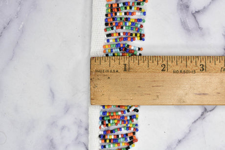 Beaded Fringe Trim Multi-Color Dangling