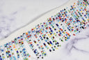 Beaded Fringe Trim White Multi-Color 2 3/8"