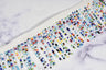 Beaded Fringe Trim White Multi-Color 2 3/8"