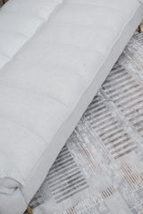 KAI 204 Polyester Fabric - Cream-Based Bronze, Ivory, Grey Geometric Detailing, 5' 3" x 7' 4", 7' 9" x 10' 9", 10' x 13' (3 Sizes)