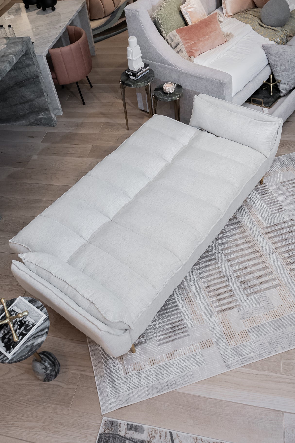 KAI 204 Polyester Fabric - Cream-Based Bronze, Ivory, Grey Geometric Detailing, 5' 3" x 7' 4", 7' 9" x 10' 9", 10' x 13' (3 Sizes)