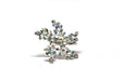 Rhinestone Flower Brooch Aurora Borealis 2"