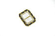 Rhinestone Ribbon Slider Buckle Gold