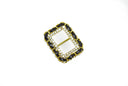 Rhinestone Ribbon Slider Buckle Gold