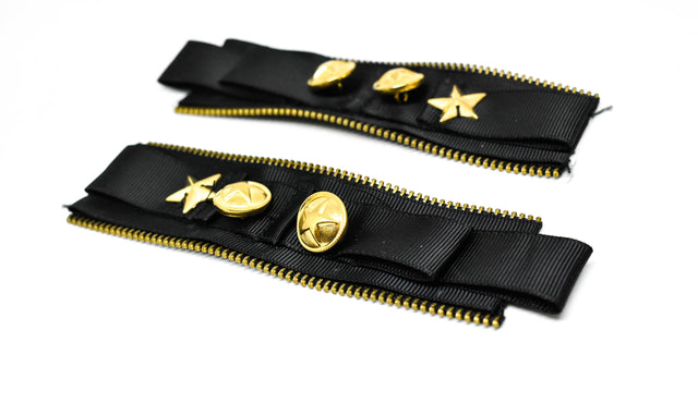 Epaulet Black Gold Military Shoulder