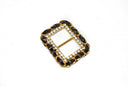Rhinestone Ribbon Slider Buckle Gold