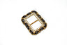 Rhinestone Ribbon Slider Buckle Gold